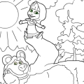 Маша и медведь раскраска играть онлайн